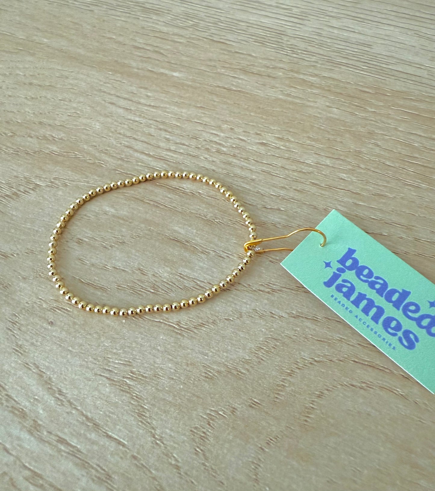 2MM Gold Beaded Bracelet