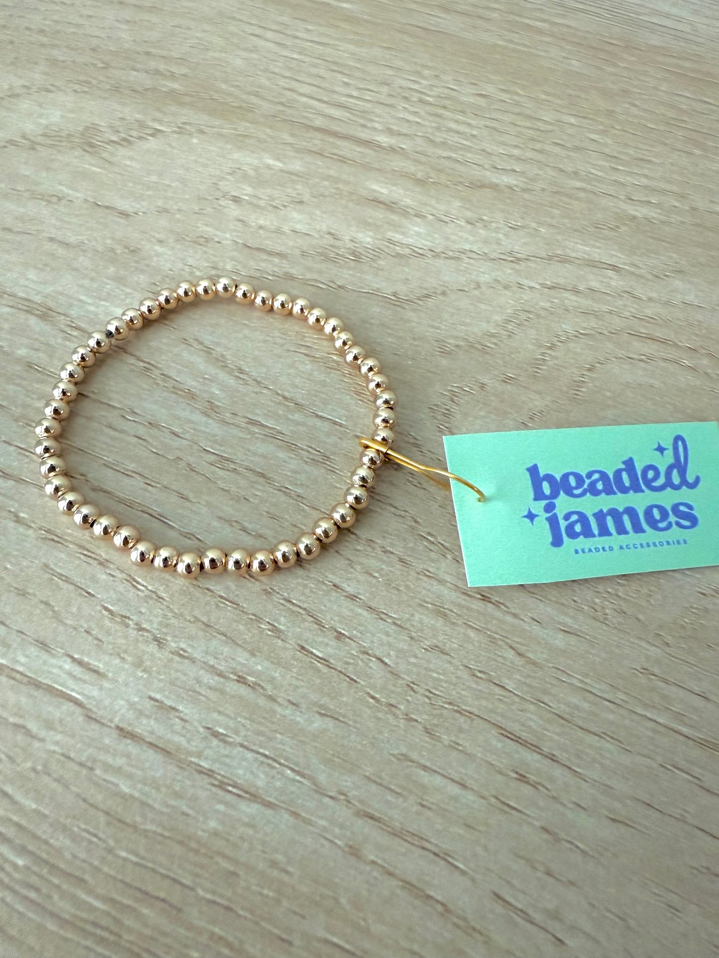 4MM Gold Beaded Bracelet